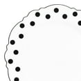 thumbnail image 5 of Smarty 10.25" White with Black Dots Round Blossom Disposable Plastic Dinner Plates 120ct, 5 of 7