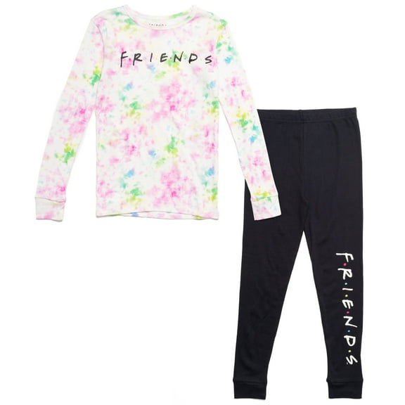 FRIENDS Little Girls Pajama Shirt & Pajama Pants White / Black 4