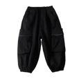 thumbnail image 3 of Esaierr Toddler Boys Active Cargo Jogger Pants for Kids Cotton Elastic Waist Trousers with Pocket 1-10T Fleece Lined Sweatpants Winter Padded Warm Cargopants, 3 of 8