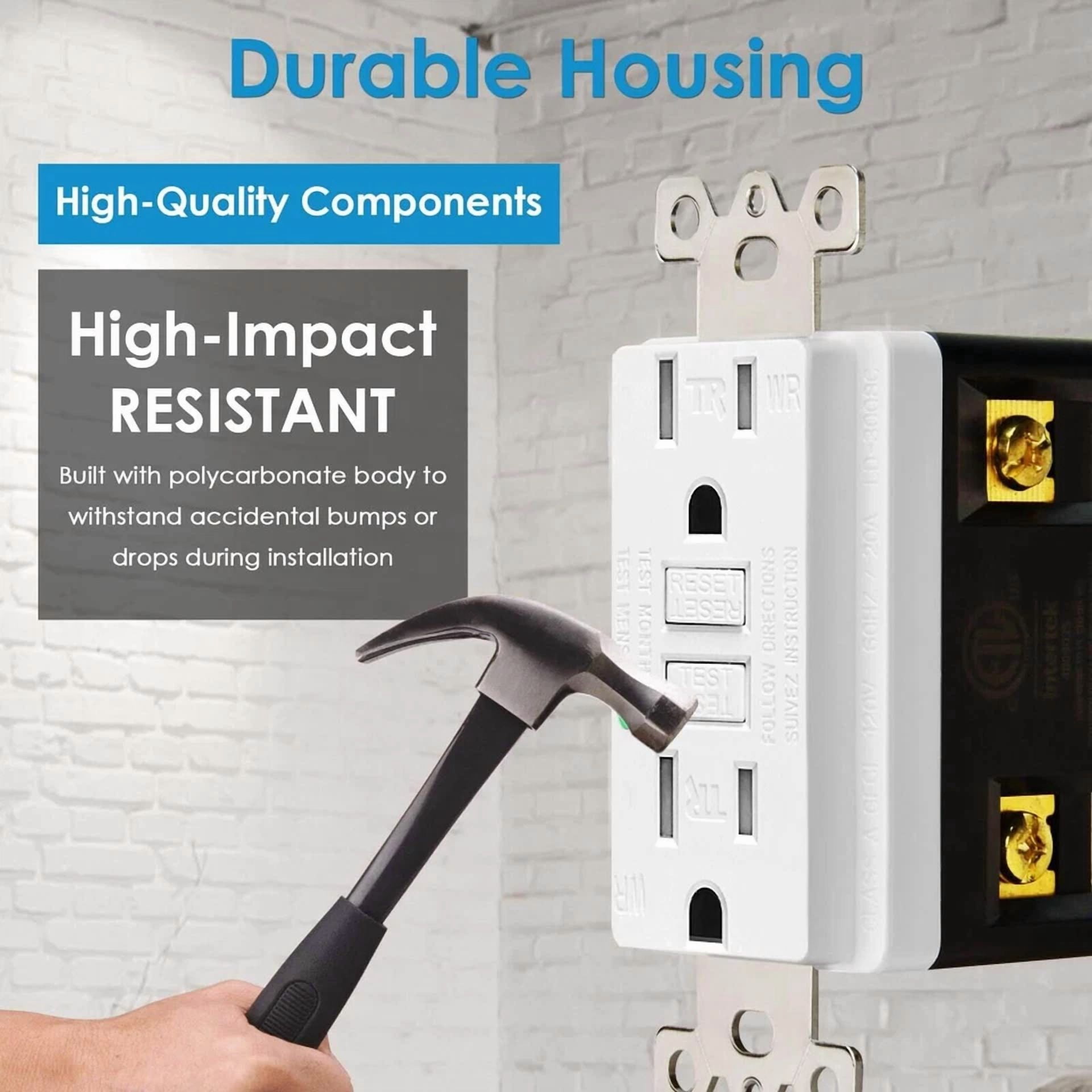 PRIME - 15 Amp Gfci Outlet Gfi Receptacle With Led Indicator Tr Wr For Kitchen Bathroom