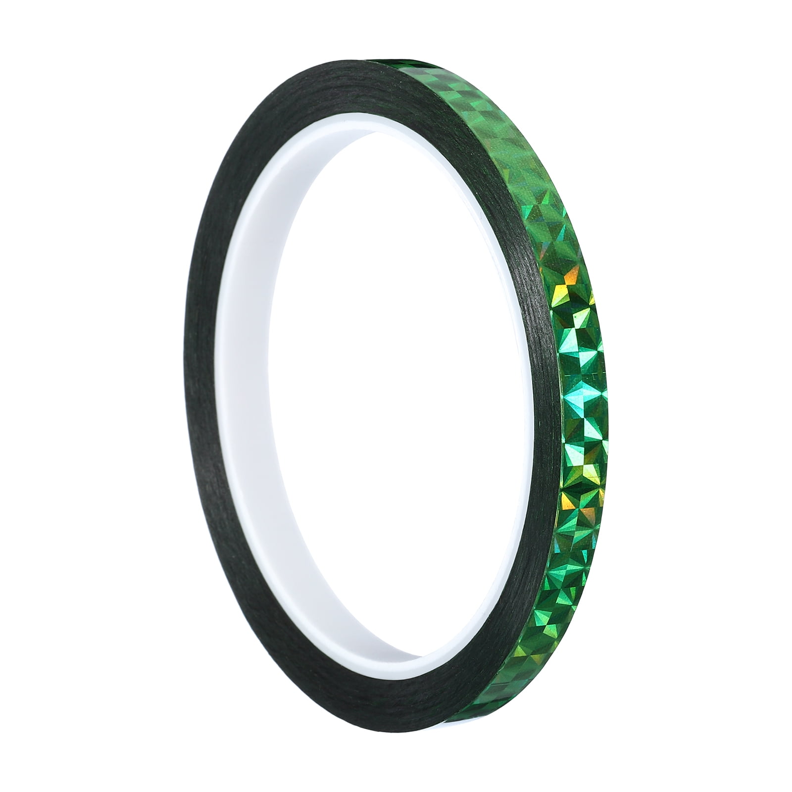 8mm x 50m Prism Tape, Holographic Reflective Self Adhesive for DIY Art Craft Wrapping Decoration, Green