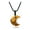 Yellow Tiger Eyes, variant on Wire Wrapped Crescent Moon Pendant Necklace Tiger Eyes Gem Necklace Natural Gemstone Quartz Jewelry for Women Men