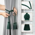thumbnail image 2 of ShengRui 2 Pack Double-Ended Tassel Curtain Tiebacks Handmade Braided Rope Knot Drapery Holdbacks European Style Decorative Curtain Tie Backs(Teal), 2 of 7