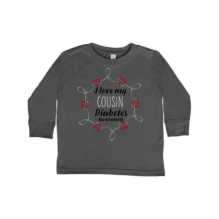 

Inktastic I Love My Cousin Diabetes Awareness Gift Toddler Boy or Toddler Girl Long Sleeve T-Shirt