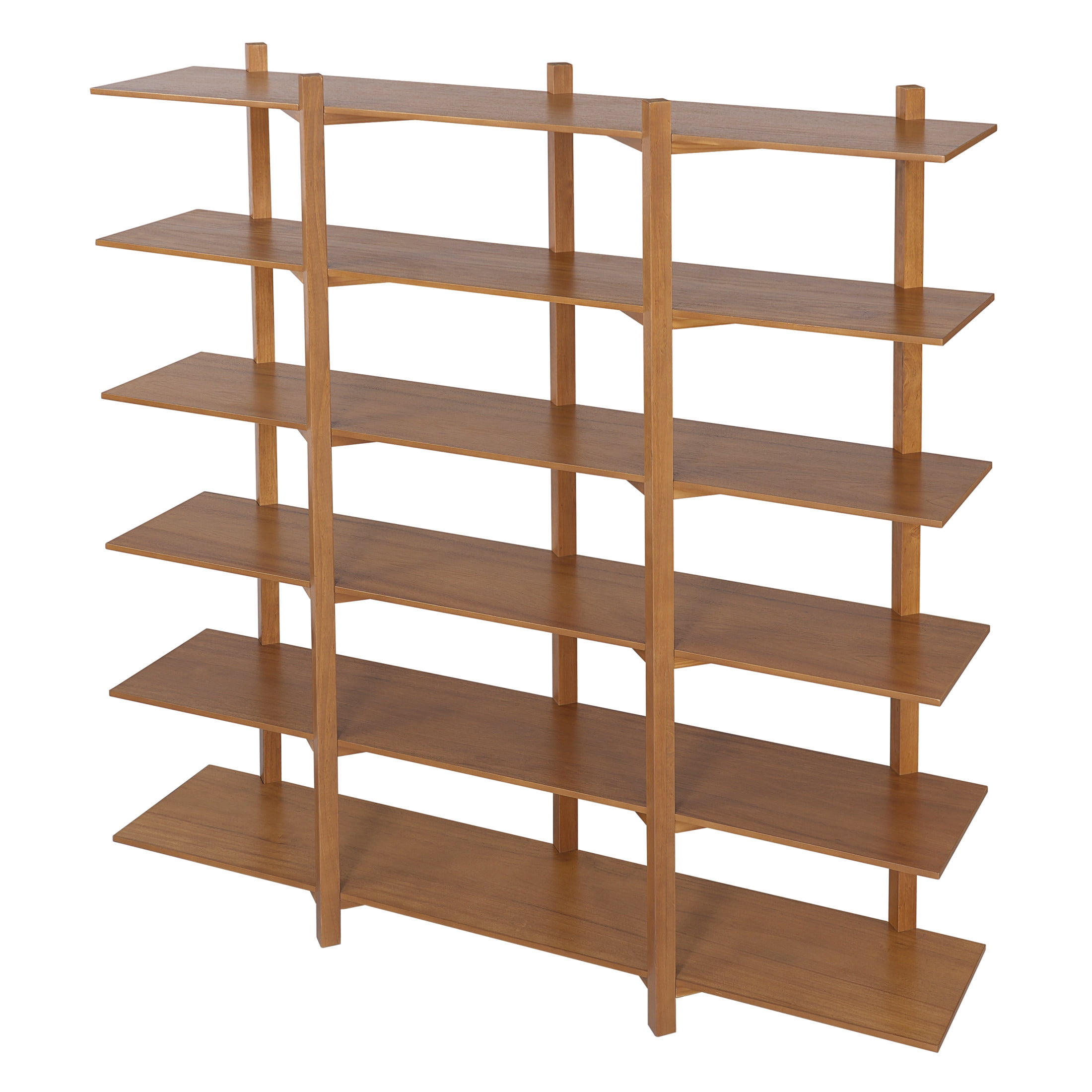 Christopher Knight Home 60.75" Vintage 6-Tier Open Shelf Bookcase, Solid Wood Frame, Brown