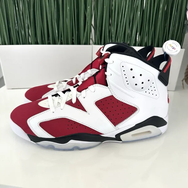 Ni - ke Ni - ke Air Jordan 6 Retro OG Mid Carmine Red White Black CT8529-106 Mens Size 13