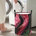 thumbnail image 5 of Fotbe Red Viper Jungle Intensity Pattern Laundry Basket with Handles, Waterproof Large Laundry Hamper, Wash Bag for Corner Dorm, Rolling Laundry Basket with Handles-Small, 5 of 6