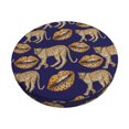 thumbnail image 2 of Round Bar Stool Seat Covers, funny lip Leopard print blue Elastic Round Chair Cover Stool Seat Slipcover Bar Stool Cushions Round Pad for 12-14 inch, 2 of 7
