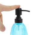 thumbnail image 3 of Unique Bargains 1 Pc Durable Argyle Pattern Soap Dispenser 11.84oz Blue Black, 3 of 6