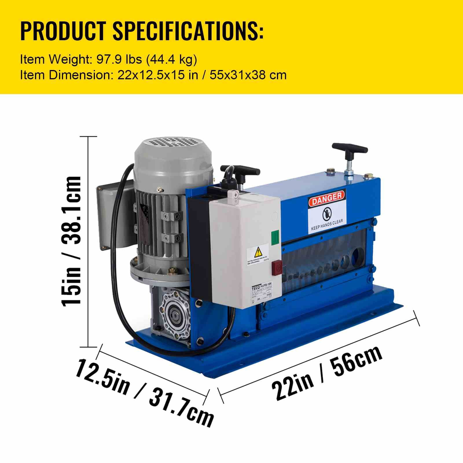 VEVOR Cable Wire Stripping Machine 0.06 inch -1.5 inch,Portable Powered Wire Stripper Machine 11 Channels 10 Blades,Automatic Wire Stripping Tool 75ft/minute,for Recycling Copper Wire
