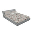 thumbnail image 2 of Ambesonne Flower Fitted Sheet & Pillow Sham Set, Blossoms and Dragonflies, Queen, Multicolor, 2 of 2