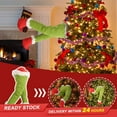 thumbnail image 5 of Adorno de cuerpo de elfo de Navidad El Grinch Cómo robar arpillera de Navidad Adorno de corona de Navidad Grinch Arpillera Adorno de árbol de piernas de felpa posable (brazos de elfo) Ormromra WMPH-1111-3, 5 of 5