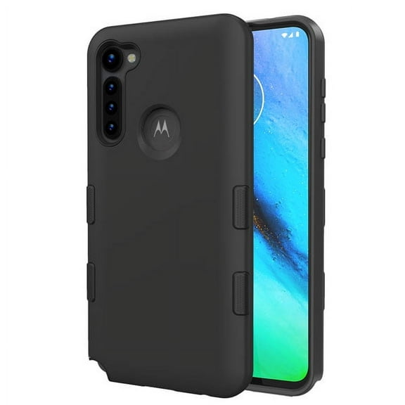 Motorola Moto G Stylus Phone Case Stylish Dual Layer Hard Back & TPU Rubber Silicone Full Body Protective Hybrid Armor Heavy Duty Grip Bumper Sturdy Shockproof Cover [NAVY] for MOTOROLA Moto g stylus