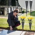 thumbnail image 4 of JHyouerji 2 Pcs Carved Plastic Cemetery Flower Vase with Ground Spike,Lightweight Break Resistant Grave Floral Holder 17x3x3 Inch Outdoor Yard Memorial Decor Gift, 4 of 8