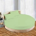 thumbnail image 2 of 4 Piece Cotton Round Bedsheet 100% Egyptian Cotton, 12" Deep Pocket,88" Diameter, 400 TC, Round Sheet Set, Super Soft, Luxury and Easy Care -Sage Solid, Twin XL Size, 2 of 3