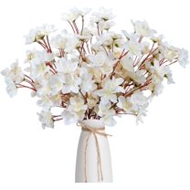 4PCS Artificial Flowers Branches Faux Silk Cherry Blossoms Stem Fake Floral for Home Garden Restrant Hotel Parties Wedding Table Centenpieces Arrangements Decor Spray in Pink