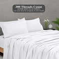 thumbnail image 6 of Royale Linens 300 Thread Count 100% Long Staple Combed Cotton Flat Sheet - Super Soft - Top Sheets - Queen Flat Sheet Sold Separately - Breathable, Cool & Crisp Percale Sheets Only (Queen, White), 6 of 10