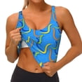thumbnail image 4 of Xecao Colorful Snake for Sports Bra with Removable Pads, Crop Tank Top Design, Women's Longline Sports Bra - Non-Wired - XX-Large, 4 of 9