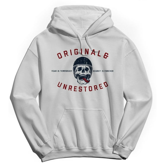 Original & Unrestored Fear Graphic White Men's Cotton Pullover Hoodie
