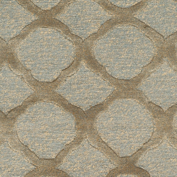 Martha Stewart  by  Quatrefoil Silk/ Wool Rug Blue/Maize 5'6" x 8'6" 6' x 9' Indoor Living Room, Bedroom, Dining Room