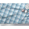 thumbnail image 2 of Soimoi Blue Poly Georgette Fabric Gingham Check Printed Craft Fabric by the Yard 52 Inch Wide, 2 of 5