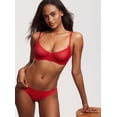 thumbnail image 4 of Delimira Women's Sheer Mesh Demi Bra Underwire Balconette, See Through, Plus Size, Soft, 4 of 6
