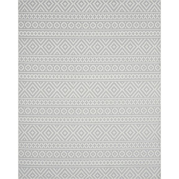 Tayse Breeze Area Rug BRZ1109 Contemporary Gray Outdoor Rows 2' 2" x 7' 3" Rectangle