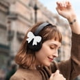 thumbnail image 4 of 2pcs Silicone Bow Headphone Accessory, Cute Earphone Decor Clip Attachment, Coquettish Headphone Bow Decoration, Universal Earphone Accessory Set, Stylish Headphone Decor Piece, 2.3*1.1in, White, 4 of 5