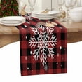 thumbnail image 4 of Christmas Red and Black Checkered Table Runner-Cotton Linen- 72 Inch Holiday Dresser Scarves, Winter Snowflake Tablerunner for Kitchen Coffee/Dining Bedroom Home Living Room Dinner Scarf Décor 13x72, 4 of 7