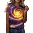 thumbnail image 2 of Summer Clearance Women's Clothing GaThRRgYP Women Tops Summer T-Shirts Short Sleeve,Women's and Men's Casual Print Short Sleeve Round Neck Top Purple XXXXL, 2 of 6