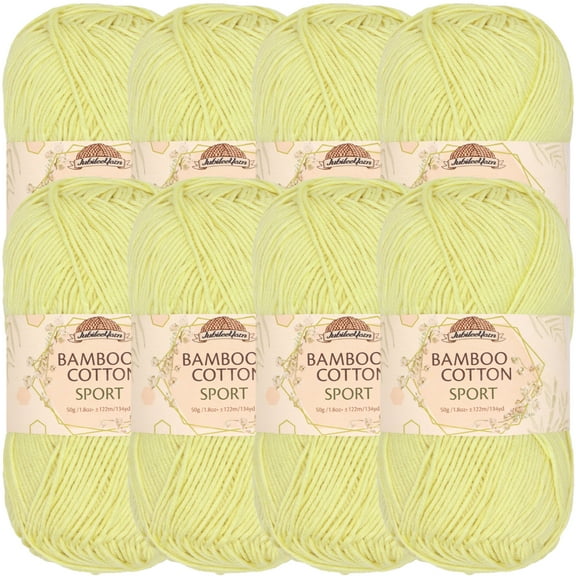 JubileeYarn Bamboo Cotton Sport Yarn - 50g/Skein - Eggnog - 8 Skeins