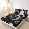 thumbnail image 4 of Homewish Bohemian Sun Moon Twin Sheet Sets for Teens, Black White Starry Sky Twin Fitted Sheet, Mystic Stars Planet Flat Sheet, Luxury Bedroom Decor, 3 Pieces, 4 of 7
