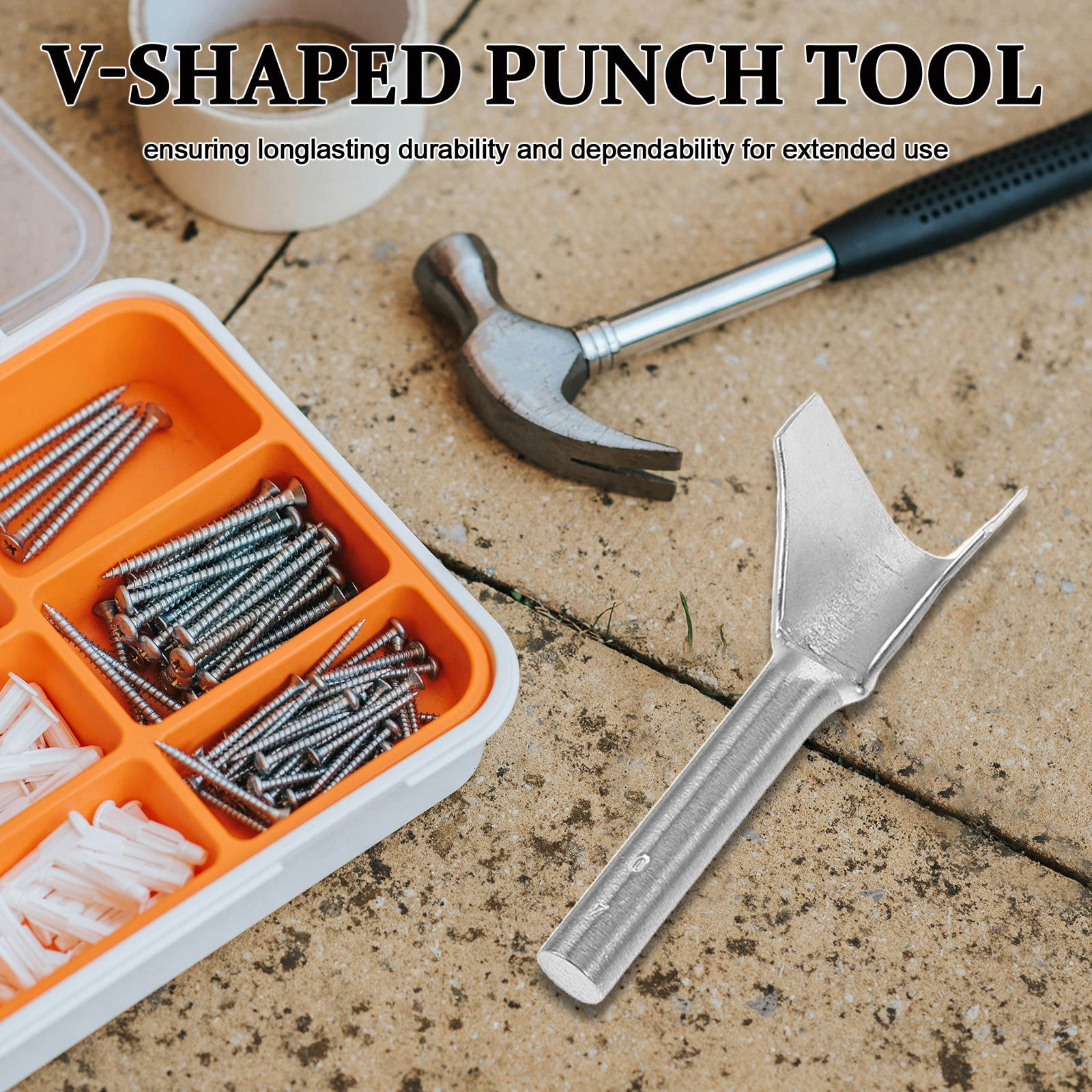 WEUVEB 7-Piece Heavy Duty Punch Tool Set High-Carbon Steel for Professional Crafting and Projects