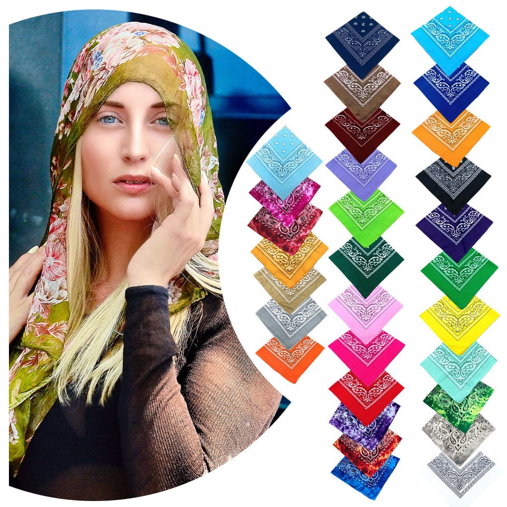 Bandeau Turban Mode Foulard Carrée Bandana Multifonction Poignet