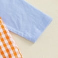 thumbnail image 4 of My First Easter Baby Boy Outfit Romper Bunny Carrot Embroidery Plaid Overalls Pants Ears Hat 3pcs Newborn Clothes, 4 of 7
