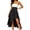 Skirt - Black, variant on Maqroz High Waisted Skirts for Women Steampunk Corset Lace Up Asymmetrical Hem Ruffle Wrap Ruched Vintage Maxi Skirt Party Clubwear