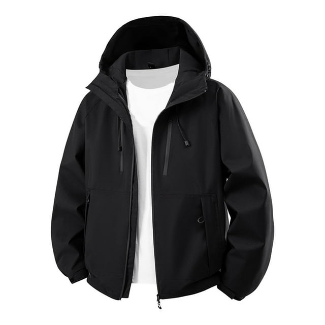 Veste Utilitaire de Sentier Unisexe Imperméable Coupe-Vent Capuche Ajustable Grande Taille Inclusive Randonnée Techwear Gorpcore Coquille d'Aventure