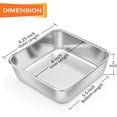 thumbnail image 2 of 1 Pcs 6 Inch Square Stainless Steel Baking Pans - Non-Toxic Leakproof Brownie Lasagna Cake Pans with Smooth Rim, Oven & Dishwasher Safe, 2 of 6
