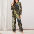 thumbnail image 2 of Fotbe Ferocious Dinosaur Pattern Long Sleeve Pajama Set for Women,Sleepwear Set,2-piece Loungewear Set,Soft PJs Comfy Nightwear with Pockets -XX-Large, 2 of 7