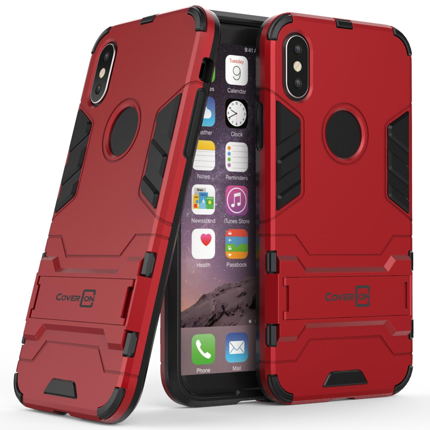 CoverON Apple iPhone X Case, Shadow Armor Series Hybrid Kickstand Phone