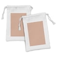 thumbnail image 1 of Abstract Fabric Pouch Set of 2, Rhythmic Print of Geometric Rhombus in Muted Tones, Small Drawstring Bag for Toiletries Masks and Favors, 9" x 6", Peach Champagne, by Ambesonne, 1 of 2