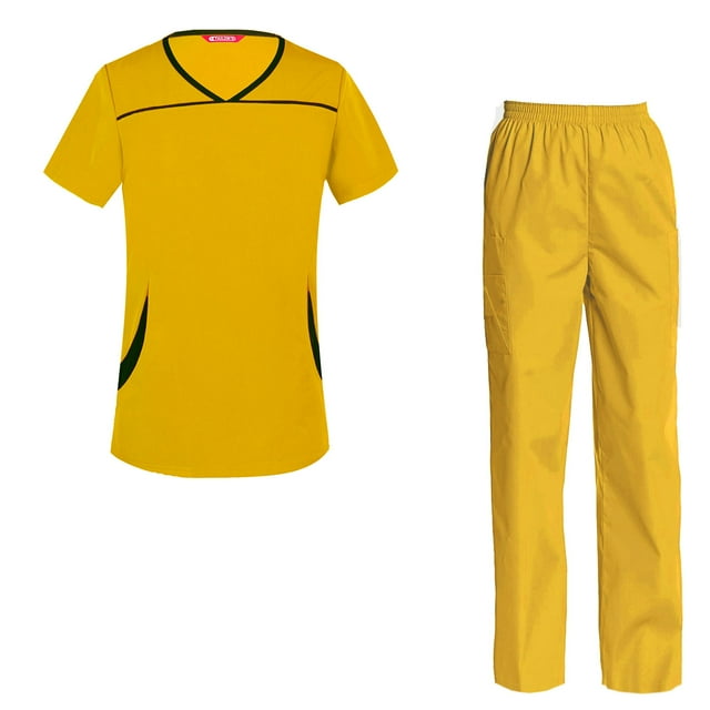 Women's Scrubs Set Scrub Top and Pants Scrubs Set