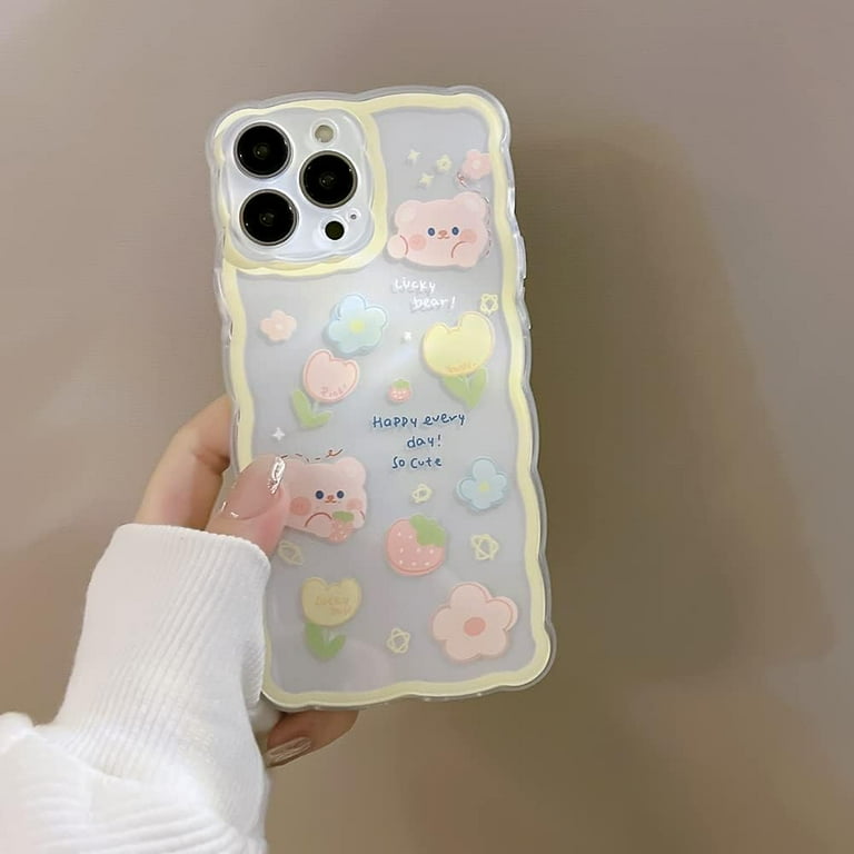 Case for iPhone 11, Cute Cartoon Flower Strawberry Bear Floral