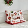 thumbnail image 4 of PERFEMET 3Pcs Holiday Bedding Set for Girls Boys Twin Size Christmas Ornament Print Comforter with Matching Pillowcases for Bedroom Decor, 4 of 7
