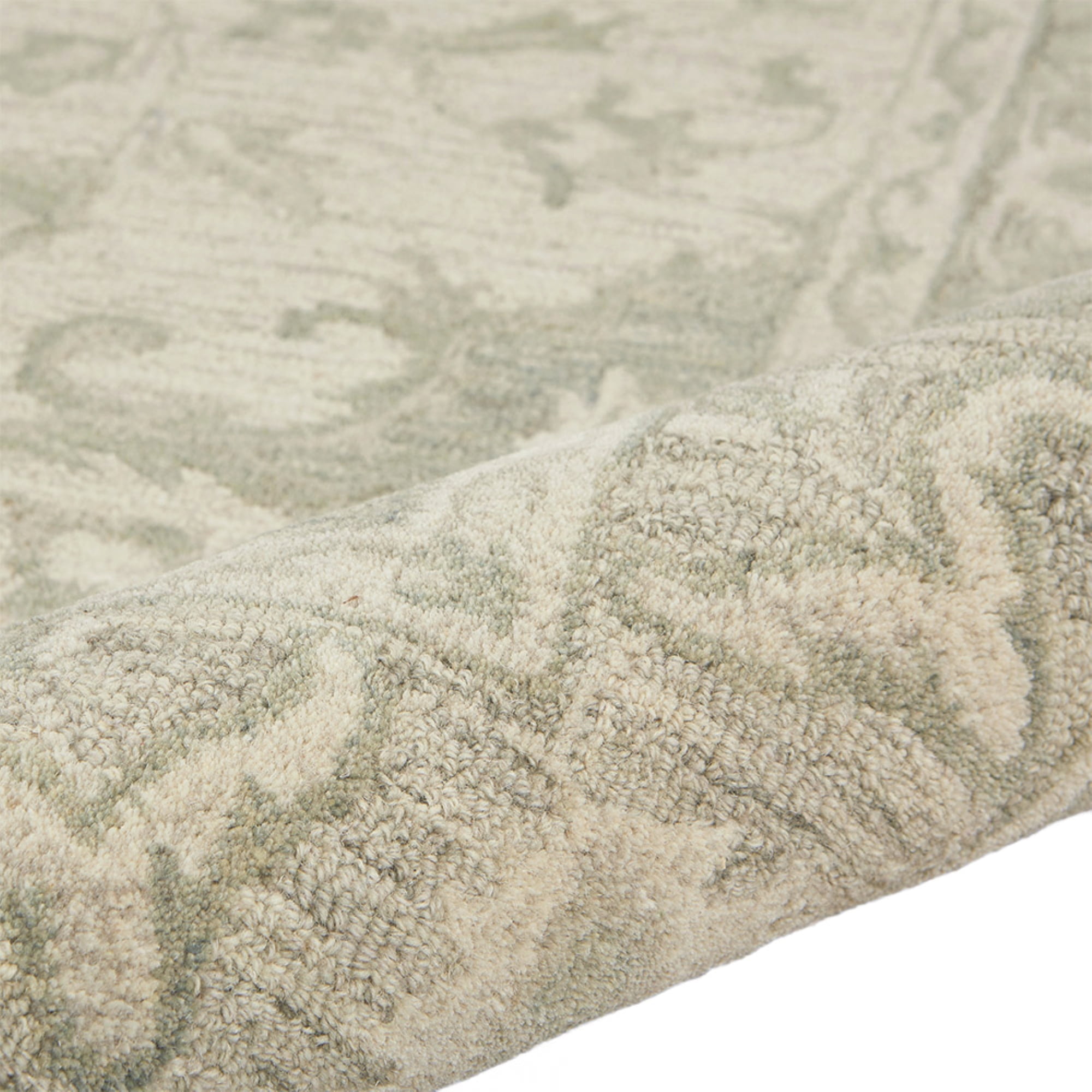 Ox Bay Epoch 5' x 7'9" Green/Ivory Medallion Hand-Tufted Wool Blend Indoor Area Rug