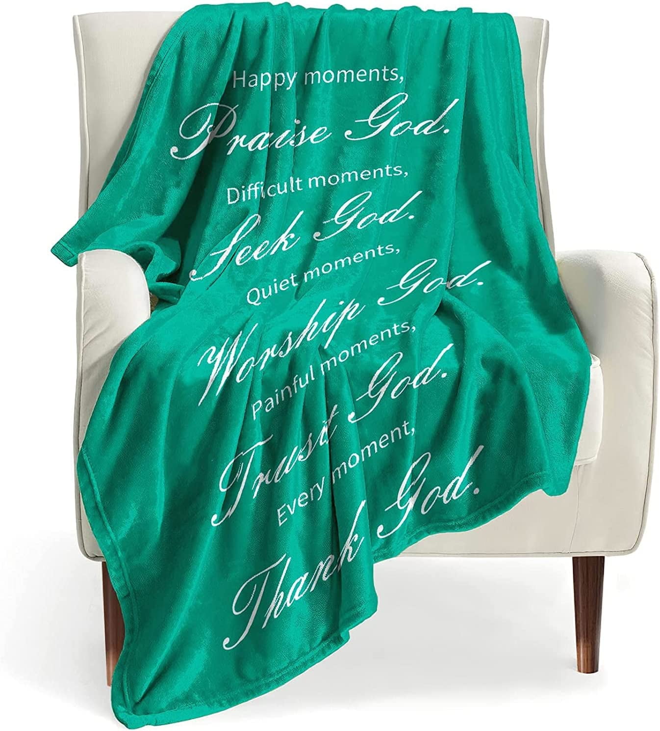 BOOPBEEP Healing Throw Blanket with Inspirational Thoughts and Prayers