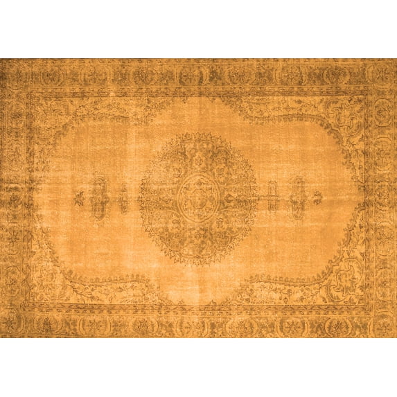 Ahgly Company Indoor Rectangle Abstract Orange Contemporary Area Rugs, 6' x 9'