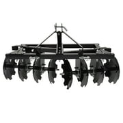 KOJEM Disc Plow Harrow for Prep Soil Cut Weeds & Clear Crop Remains Easy Mounting with Integrated 3-Point Hitch