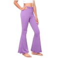 thumbnail image 2 of Hxshgdsn Kids Flared Lounge Pants For Girls Stretchy Cotton Soft Athletic Trousers Dance Yoga Pant Purple 1 13 Years, 2 of 9