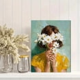thumbnail image 2 of UXIEQU Woman with Daisies Oil Painting Canvas Wall Art 15.75x11.81 Inches, 2 of 8